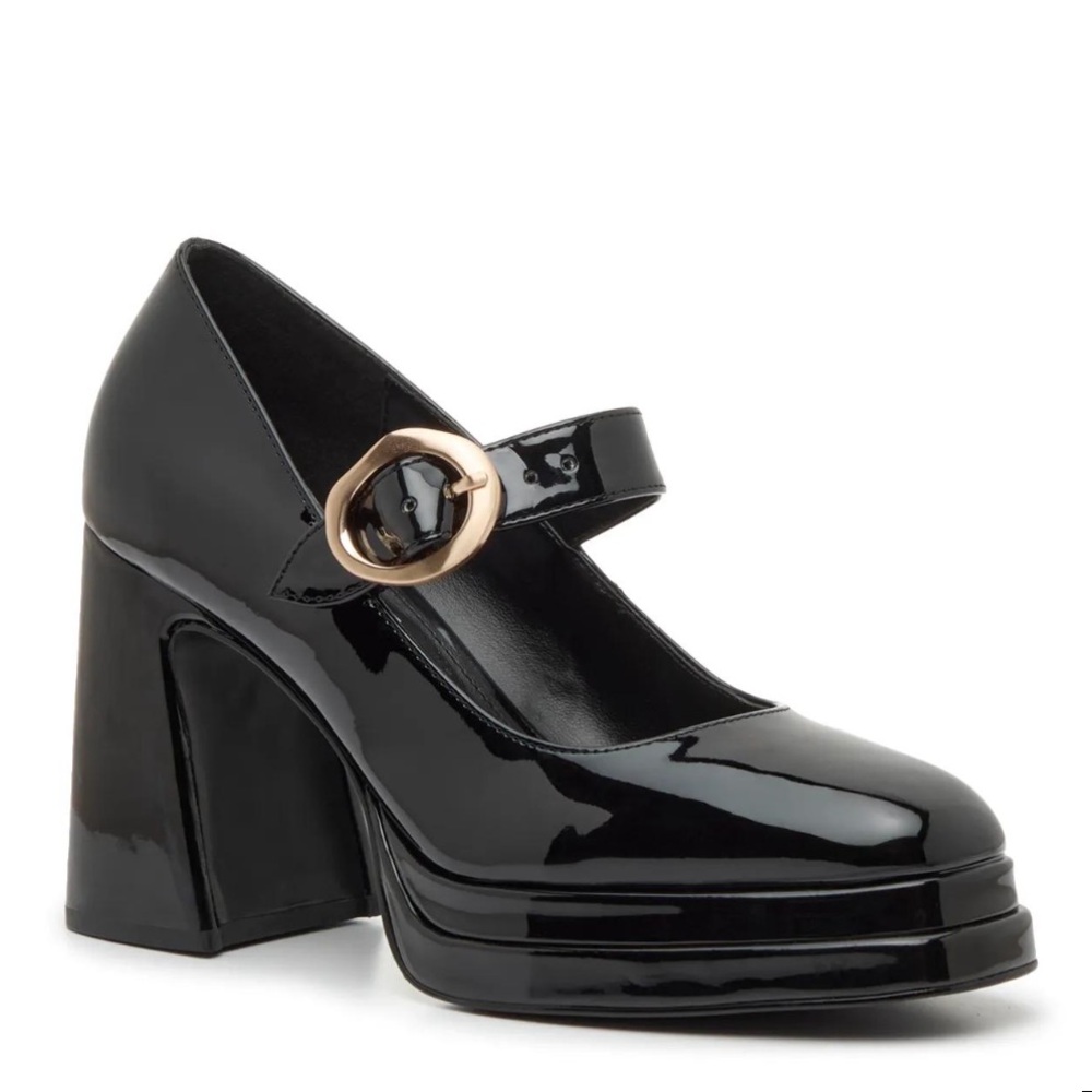 Steve Madden Kylee Platform Pump Black Patent Platform Mary Jane